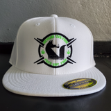 Beyond The Fire Flex Fit Hat-White with Green/Black Logo