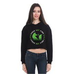 Women's Crop Top Hoodie-Black