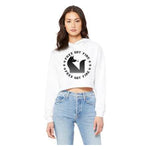 Women's Crop Top Hoodie-White